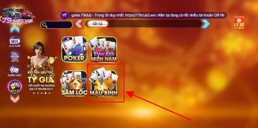 Game bài Mậu Binh có sẵn tại 79Club